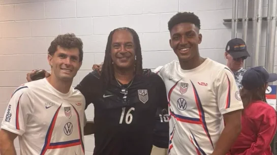 Alex Freeman and his dad with Christian Pulisic